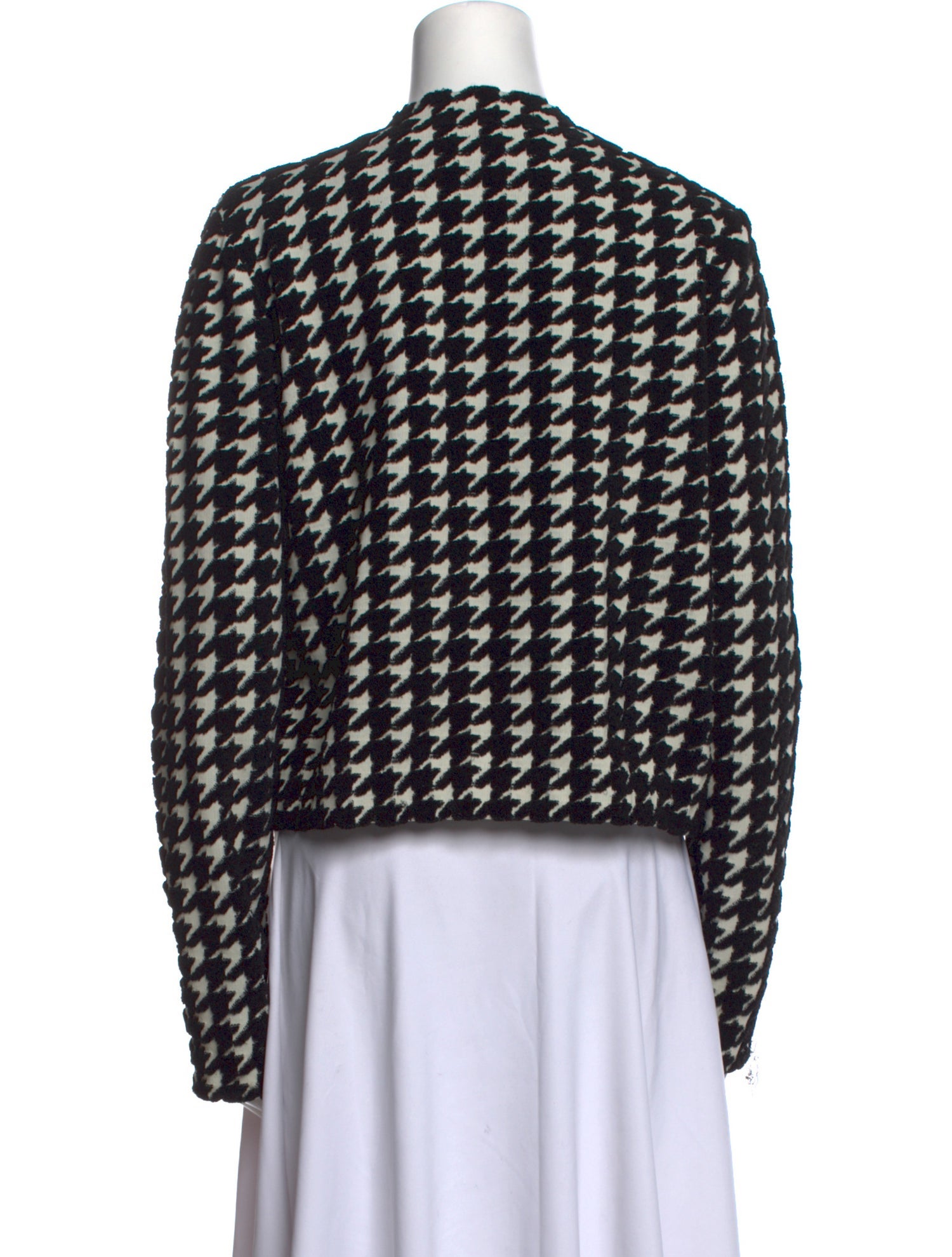 Burberry Houndstooth Print Crew Neck Sweater